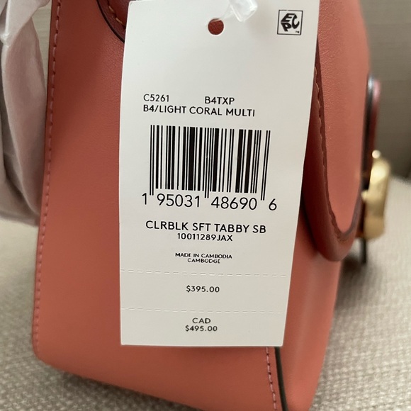 Coach tabby shoulder bag in colorblock light coral - Picture 14 of 16